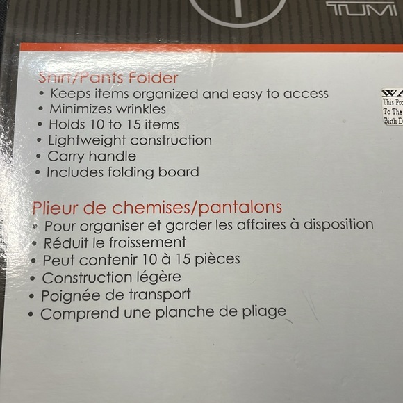 🌺NWT T-tech by TUMI shirt/pants folder 🌺 - Picture 6 of 6